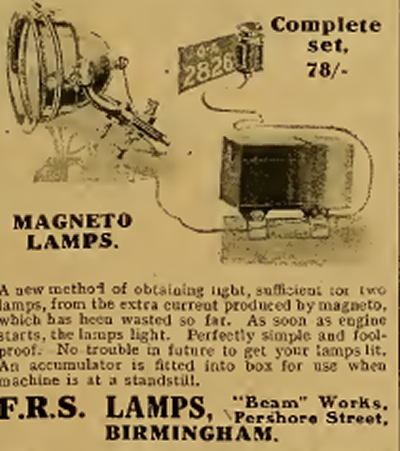 magneto driven electric lights
